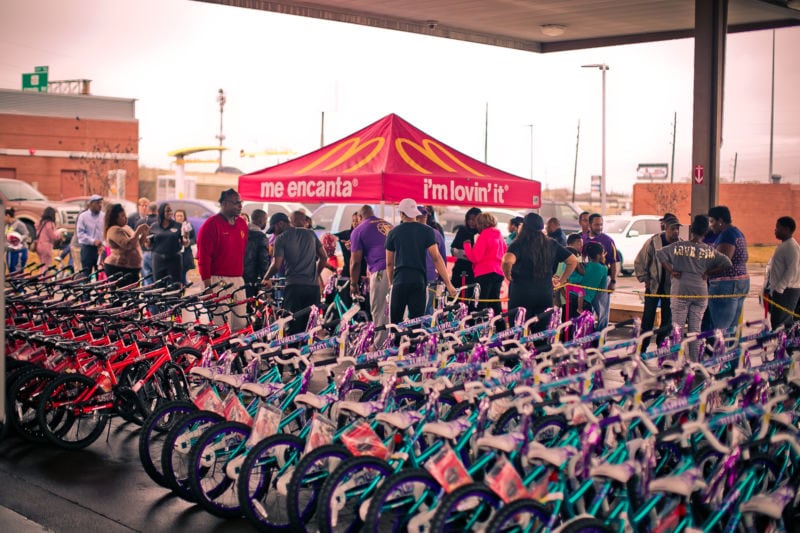 Houston Area Black Mcdonald’s Owner/Operators Give New Bikes To 200 Local Children At ‘Love Is In The Air’ Event