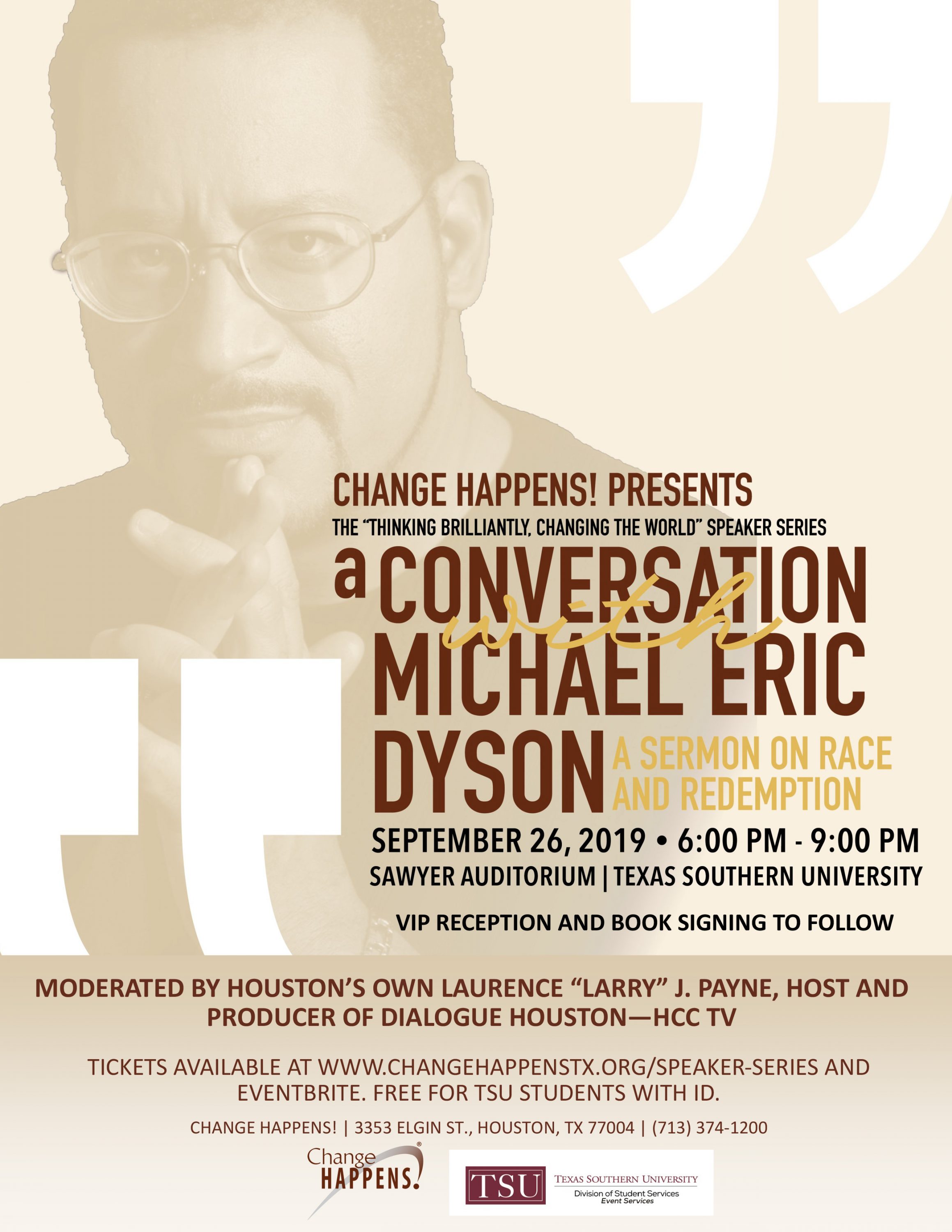 Change Happens! Presents A Conversation with Michael Eric Dyson | September 26, 2019