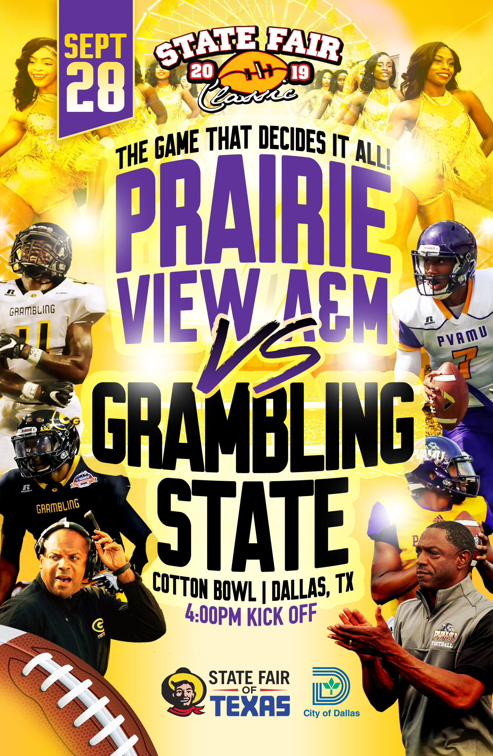 "The Game That Decides It All!" PVAMU vs. Grambling September 28, 2019