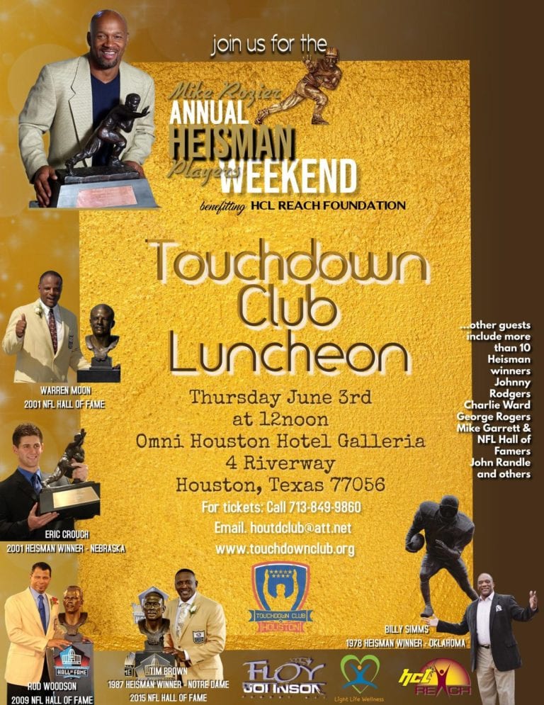 MIKE ROZIER ANNUAL HEISMAN PLAYERS WEEKEND: Touchdown Club Luncheon