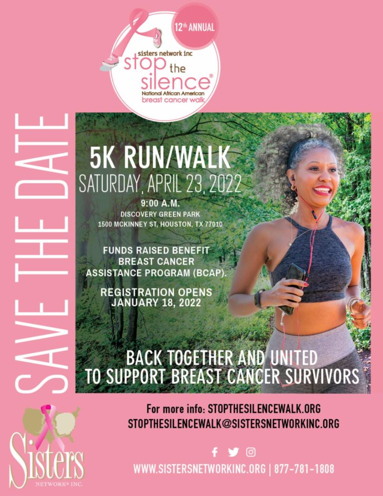 Sisters Network Inc. Presents: Stop The Silence National African American Breast Cancer Walk – Registration Opens!