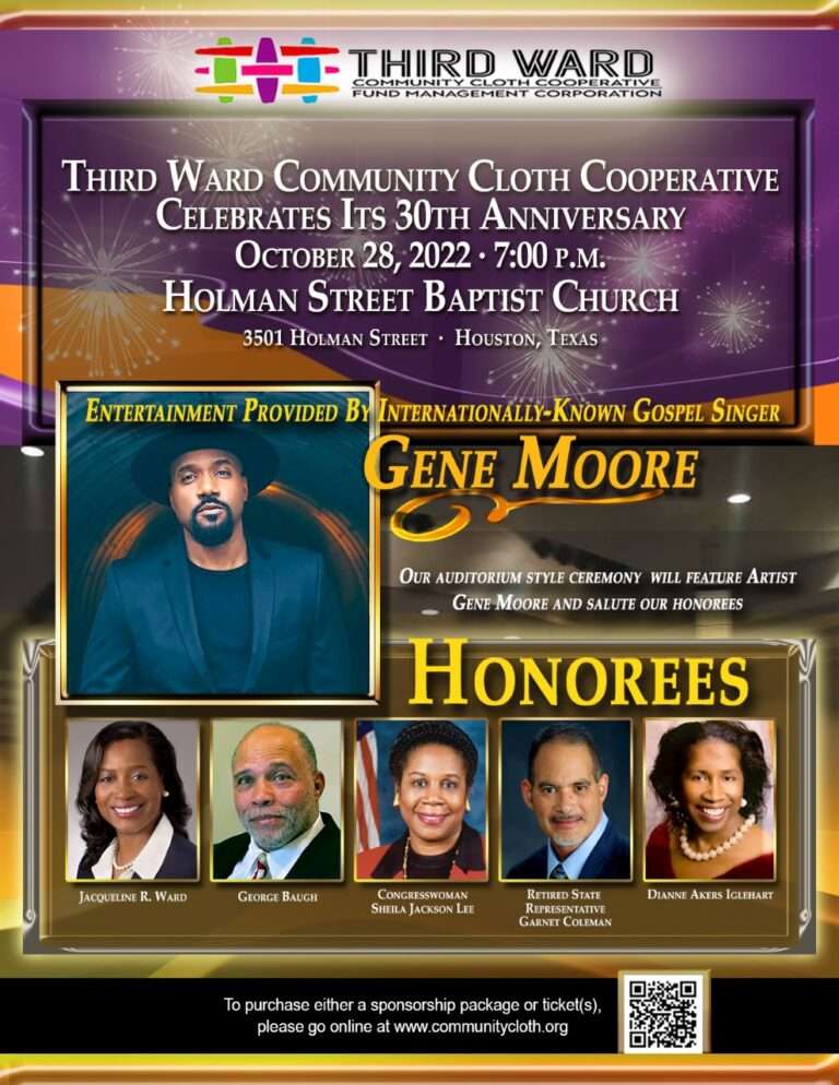 Third Ward Community Cloth Cooperative: An Evening Honoring Distinguished Public and Community Servants!