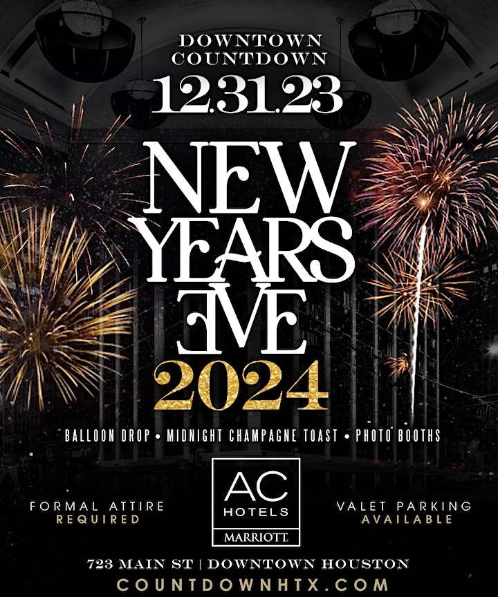 2024 New Years Eve Gala at Marriott AC Hotel Houston