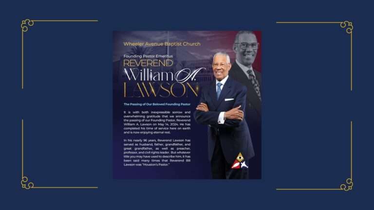Rev. William Lawson, Founder of Houston’s Wheeler Avenue Baptist Church, Dies