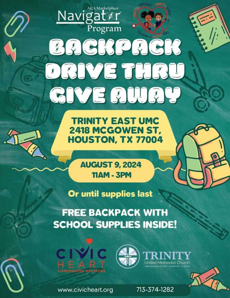 Civic Heart Community Services and Trinity United Methodist Church Host Backpack Drive-Thru Giveaway