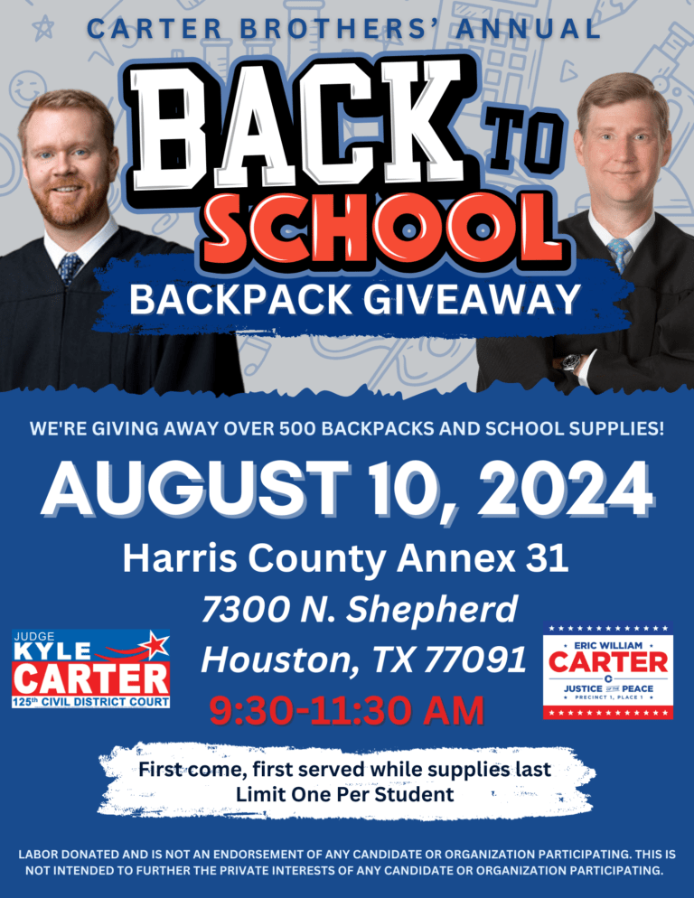 Carter Brothers’ Annual Back to School Backpack Giveaway