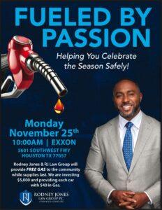Rodney Jones & RJ Law Group are “Fueled by Passion” Gas Giveaway