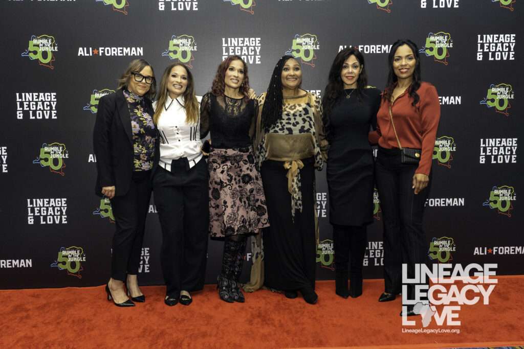 L to R, Miya Ali, Jamillah Ali-Joyce, Rasheeda Ali-Walsh, Maryum Ali, Khaliah Ali and Hana Ali