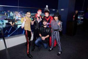 Prince Jackson, the oldest son of the King of Pop, takes in a recent performance of Michael Jackson ONE with cast members/Courtesy Cirque du Soleil/MJ Estate