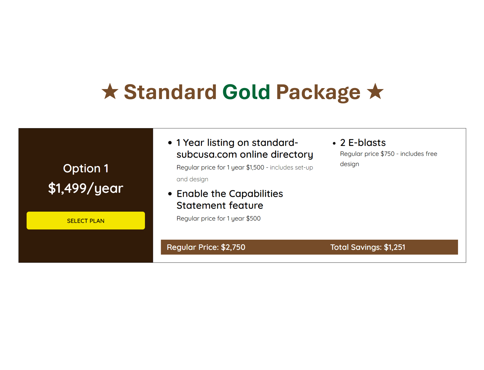 Standard Gold Package