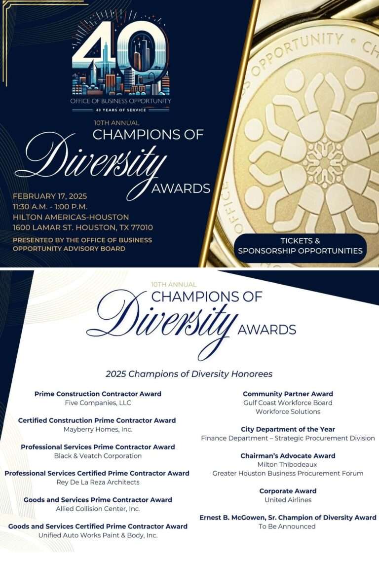 10th Annual City of Houston OBO Champions of Diversity Awards