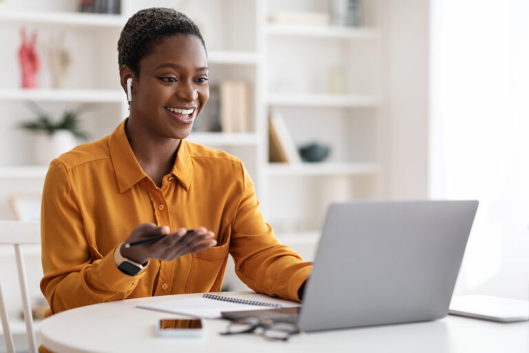 Woman having a virtual meeting