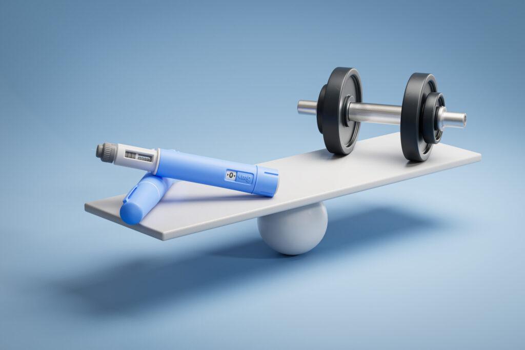 GLP-1 injections balances with fitness. 